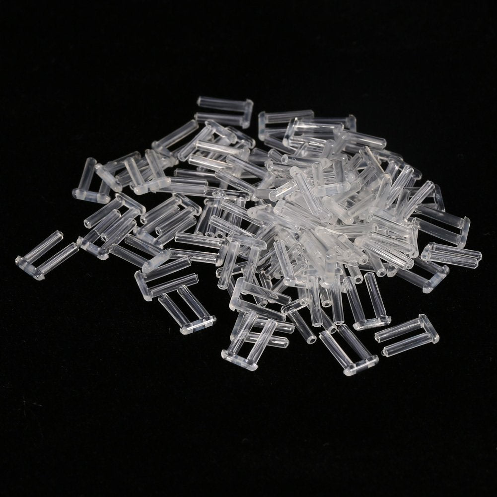 Rimless Frames Sleeves, 100pcs Eye Glasses Tool Clear Plastic Compression Sleeves for Rimless Glasses Fixing Accessories Tools