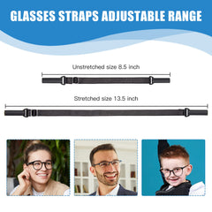 Adjustable Glasses Straps  No Tail Adjustable Eyewear Retainer Glasse Strap for Men's Glasses Straps, Kids' Glasses Straps, Women's Glasses Straps, Sunglasses Straps