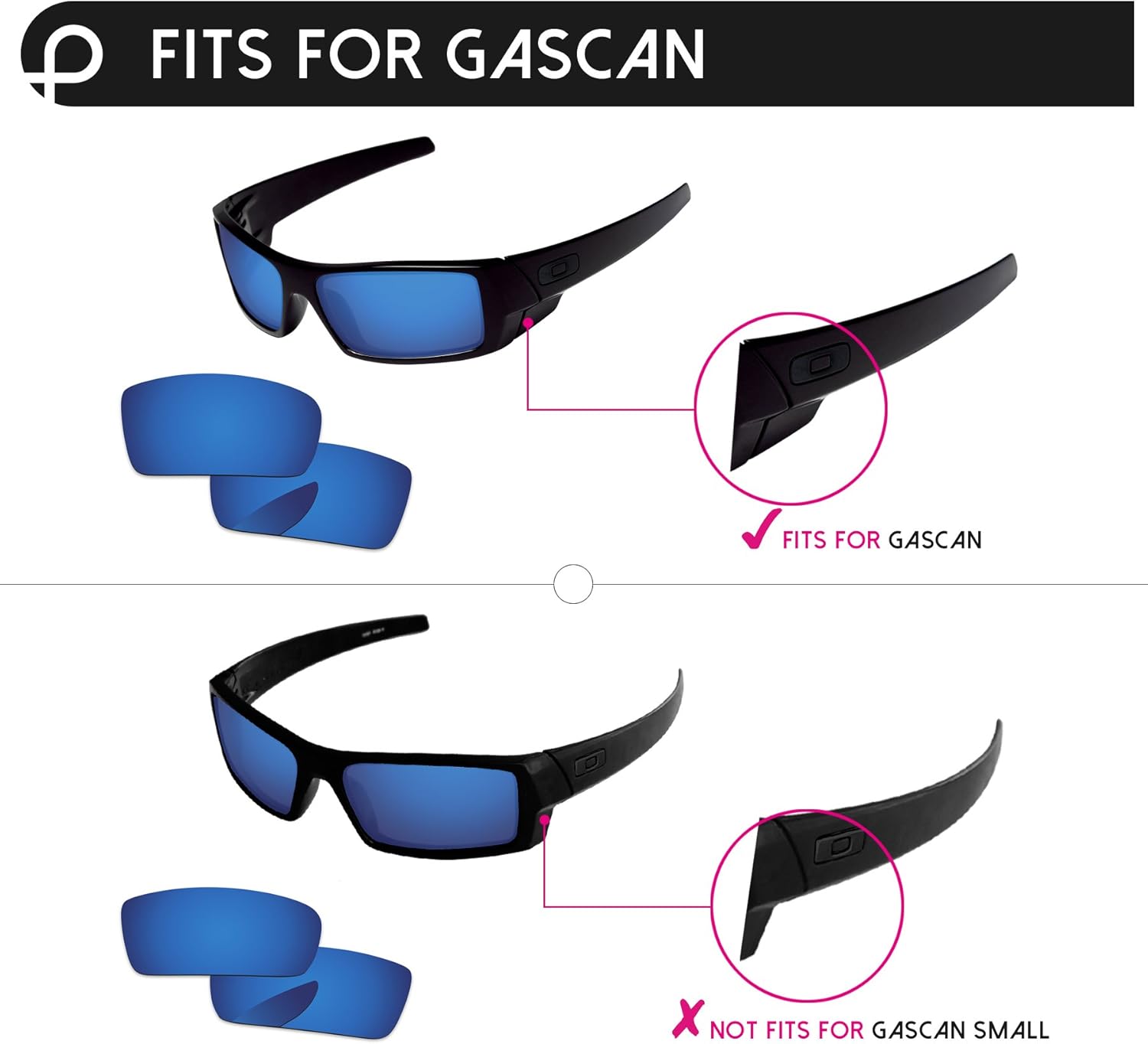 Replacement Lenses for Oakley Gascan OO9014 Sunglass