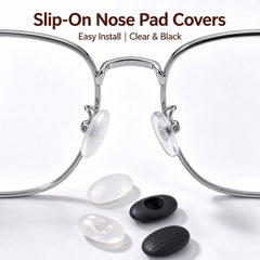 Silicone Eyeglass Nose Pad Covers 5 Pairs, Anti-Slip Glasses Nose Cushion Replacements, Soft Slip-On Nose Bridge Guards for Metal Frame Eyeglasses Sunglasses