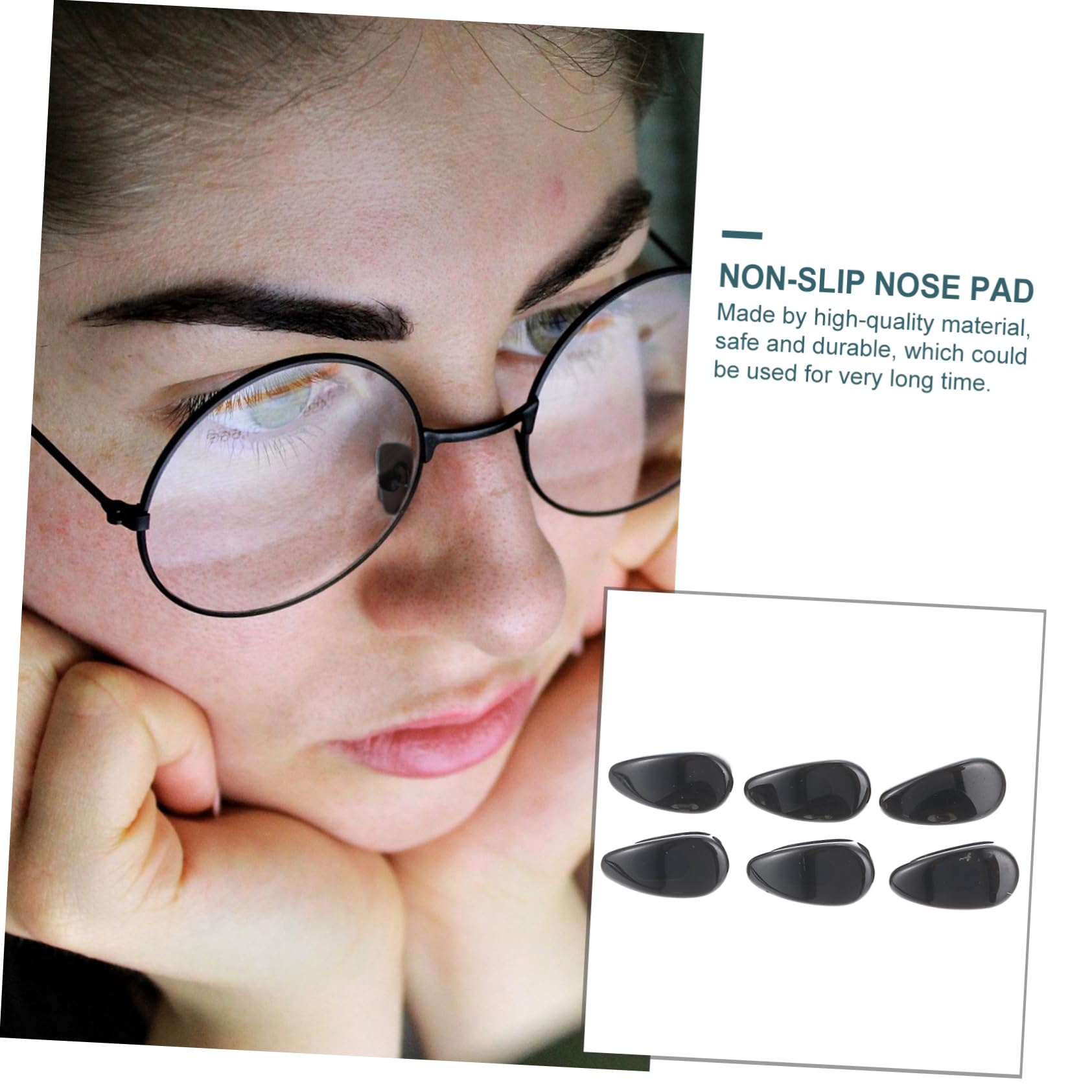 Glasses Nose Pads Glasses Parts Nose Pad Air Chamber Nose Pad Nose Cushion Nose Guard for Glasses Replacement Nose Pad Nose Pads for Glasses Nose Clip Imitation Jade Non-Slip