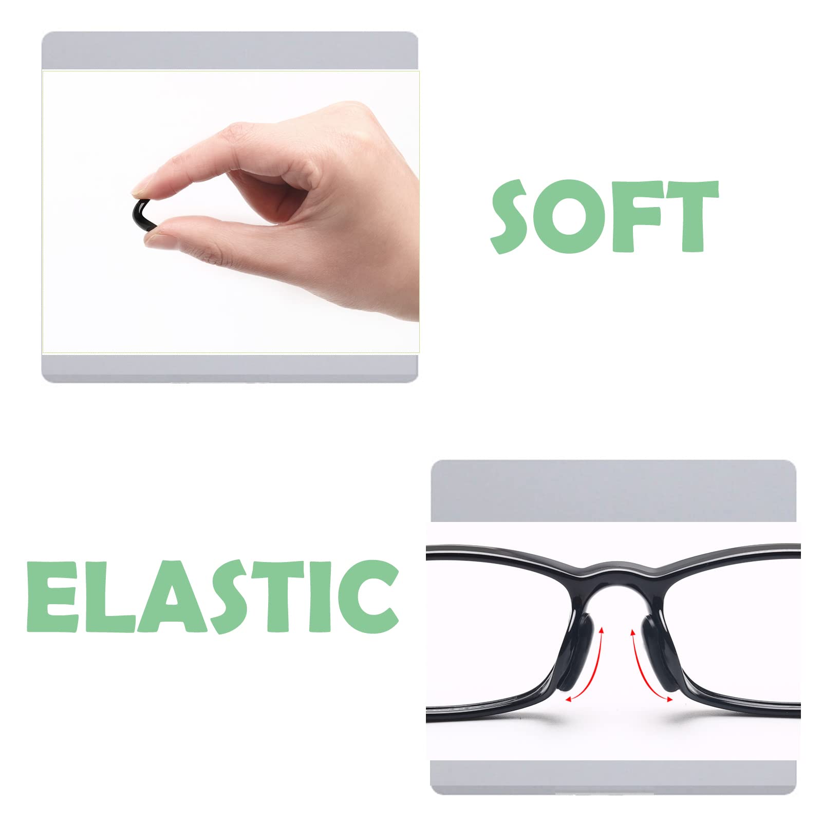 Anti-Slip Glasses Nose Pads, Adhesive Soft Silicone Eyewear Nose Pads for Plastic Frame Glasses Sunglasse