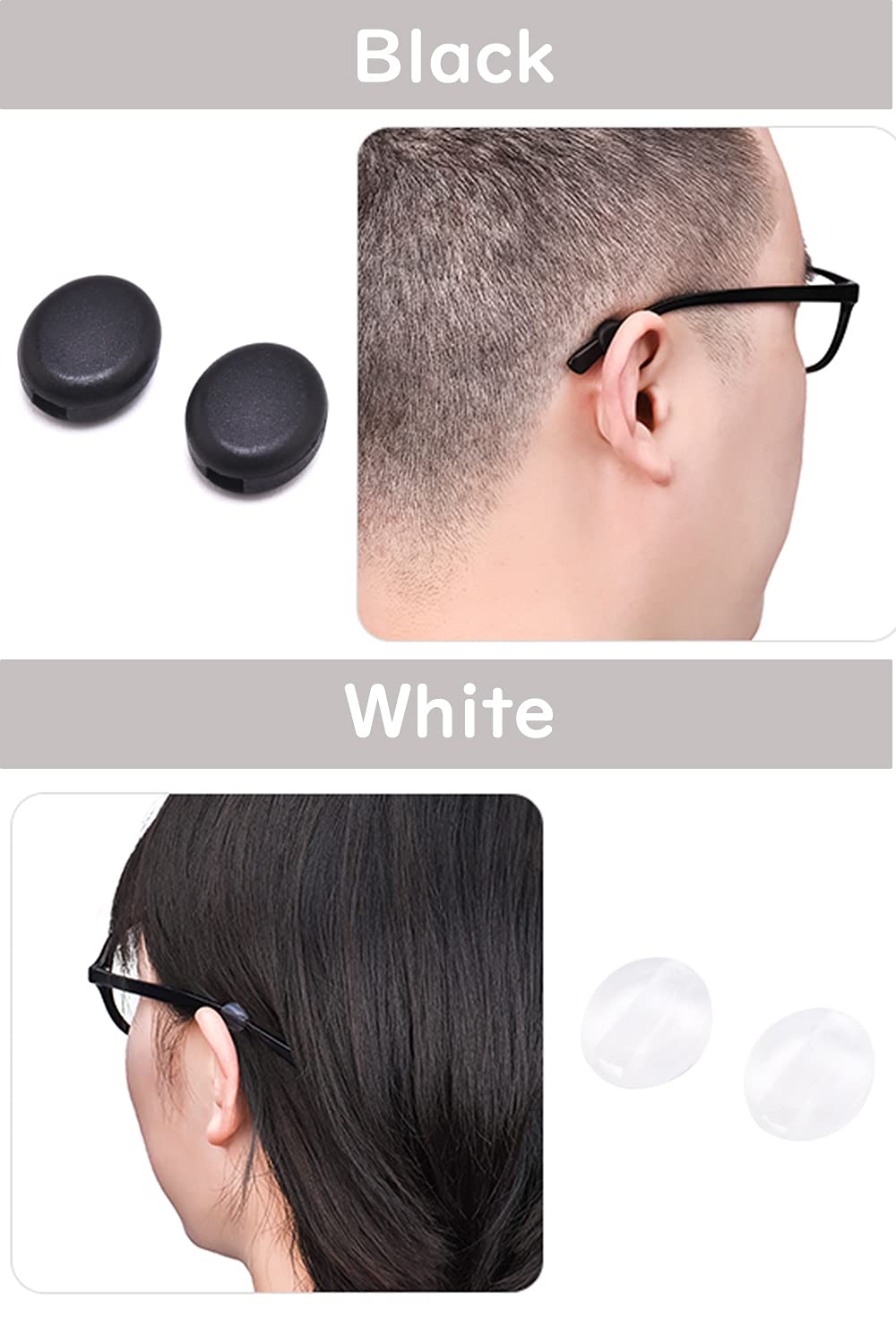 Eyeglasses Temple Grips Retainer, Upgraded Mini Round Eyewear Retainer, Anti-Slip Glasses Retainers