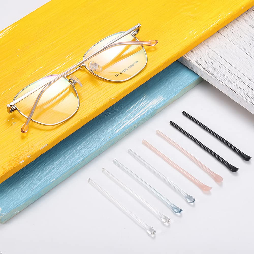 Plastic Eyeglass Replacement Temples, Eyeglass End Tips Ear Sock Pieces Tube Sleeve