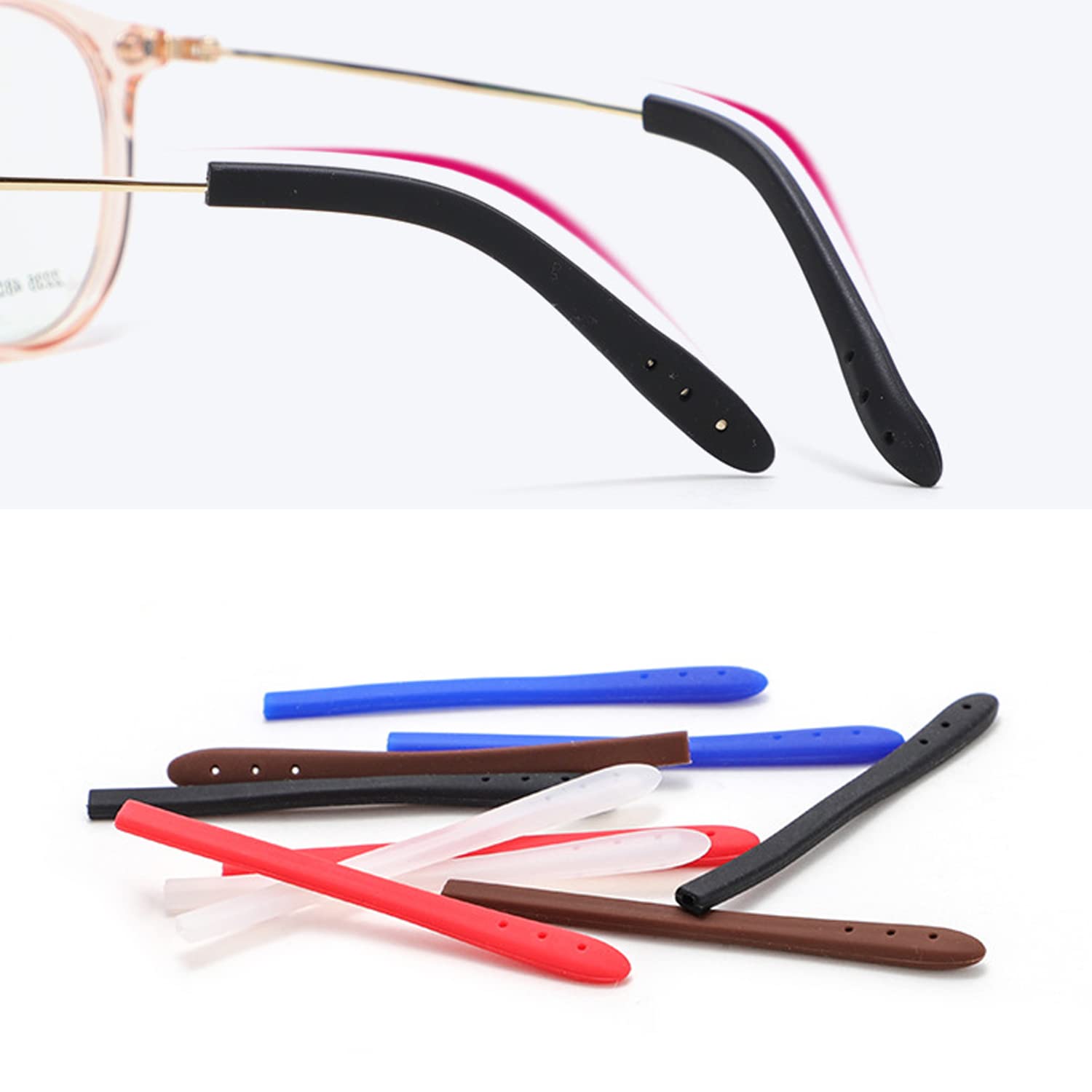 Temple Tips for Eyeglass Anti Slip Glasses Ear Grip Pieces Tube Sleeve Comfort Glasses Arm Replacement for Thin Metal Eyeglass