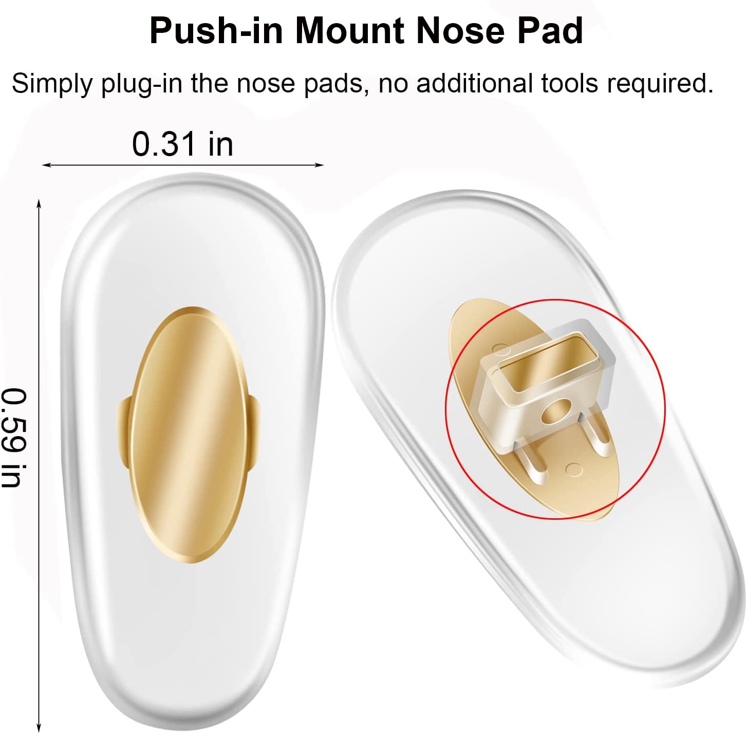 Replacement Nose Pads for RayBan RB3549, RB4071, RB6336, RB7140, RB8415 and More Plug in Eyeglasses, Sunglasses Models