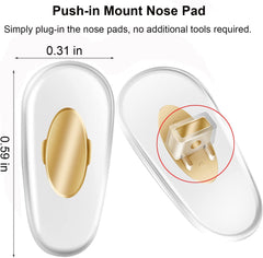 Replacement Nose Pads for RayBan RB3549, RB4071, RB6336, RB7140, RB8415 and More Plug in Eyeglasses, Sunglasses Models