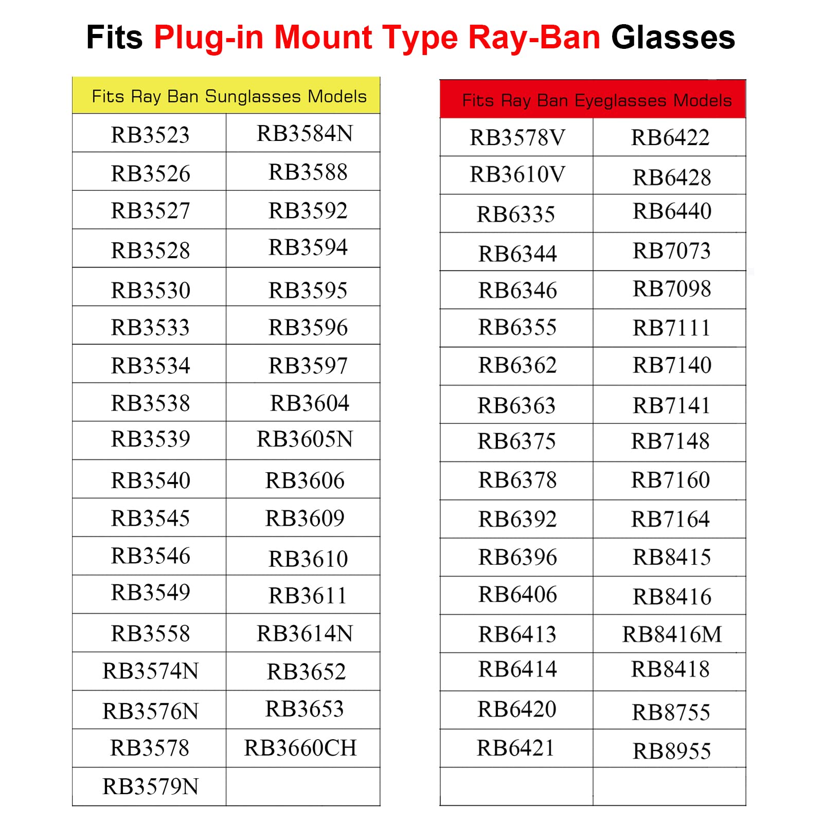 Replacement Nose Pads for RayBan RB3549, RB4071, RB6336, RB7140, RB8415 and More Plug in Eyeglasses, Sunglasses Models