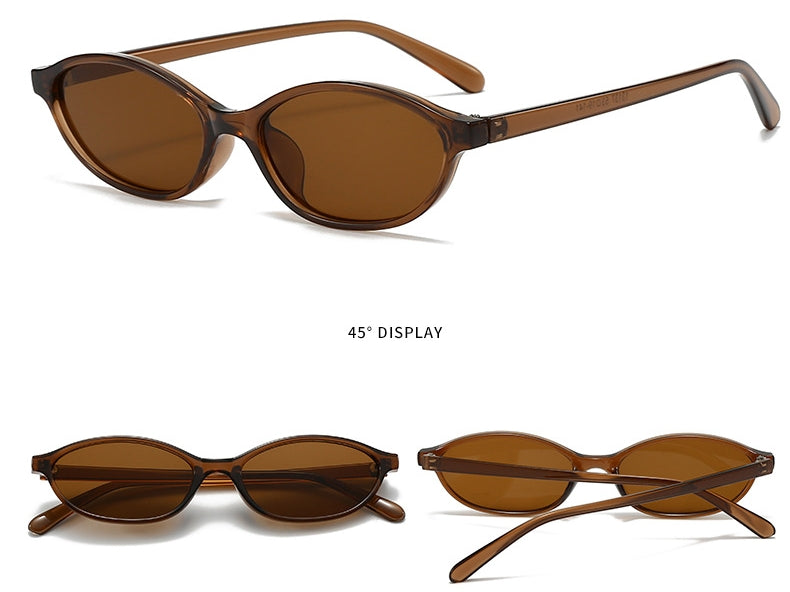 Retro Oval Small Sunglasses for Women 90s Trendy Narrow UV Protection Y2k Trendy Sunnies Shades Sun Glasses