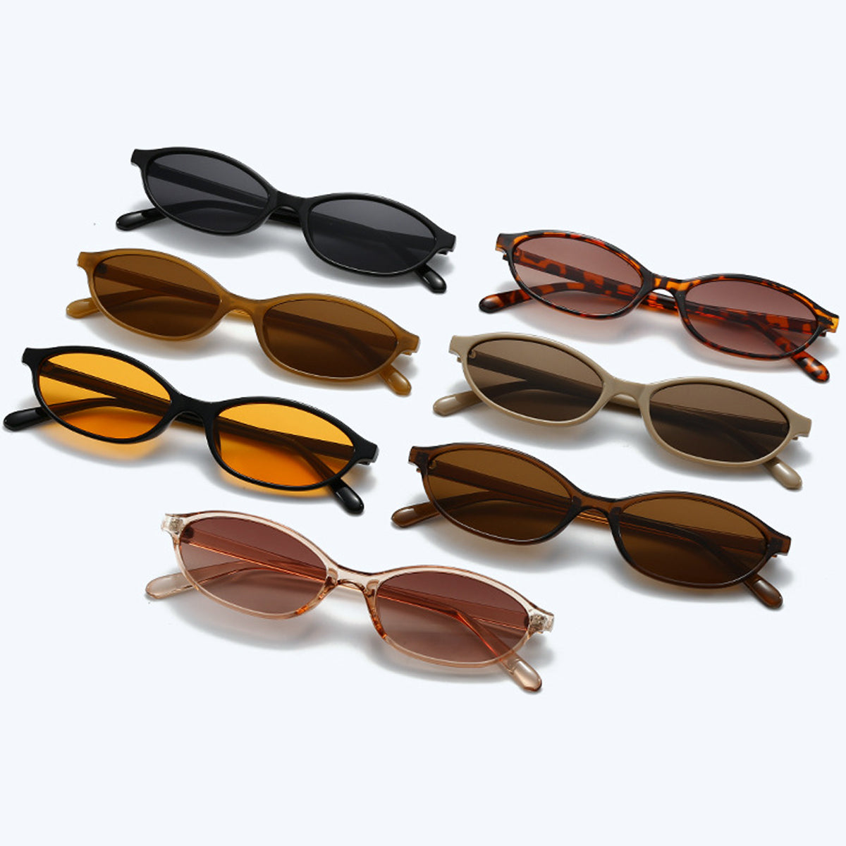Retro Oval Small Sunglasses for Women 90s Trendy Narrow UV Protection Y2k Trendy Sunnies Shades Sun Glasses