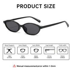 Retro Oval Small Sunglasses for Women 90s Trendy Narrow UV Protection Y2k Trendy Sunnies Shades Sun Glasses