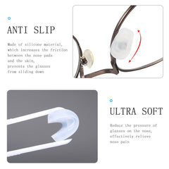 Soft Slip-on Nose Pads Covers, Non-Slip Silicone Eyeglass Nose Piece Pads, Eyewear Protective Covers, Eye Glass Repairing kit Nose Bridge Pads