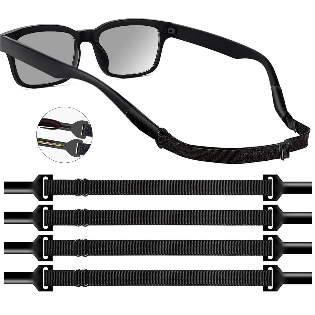 Ebjde Adjustable Eyeglasses Strap Men Women Glasses Sports Strap Sunglasses Retainer Eyewear Holders