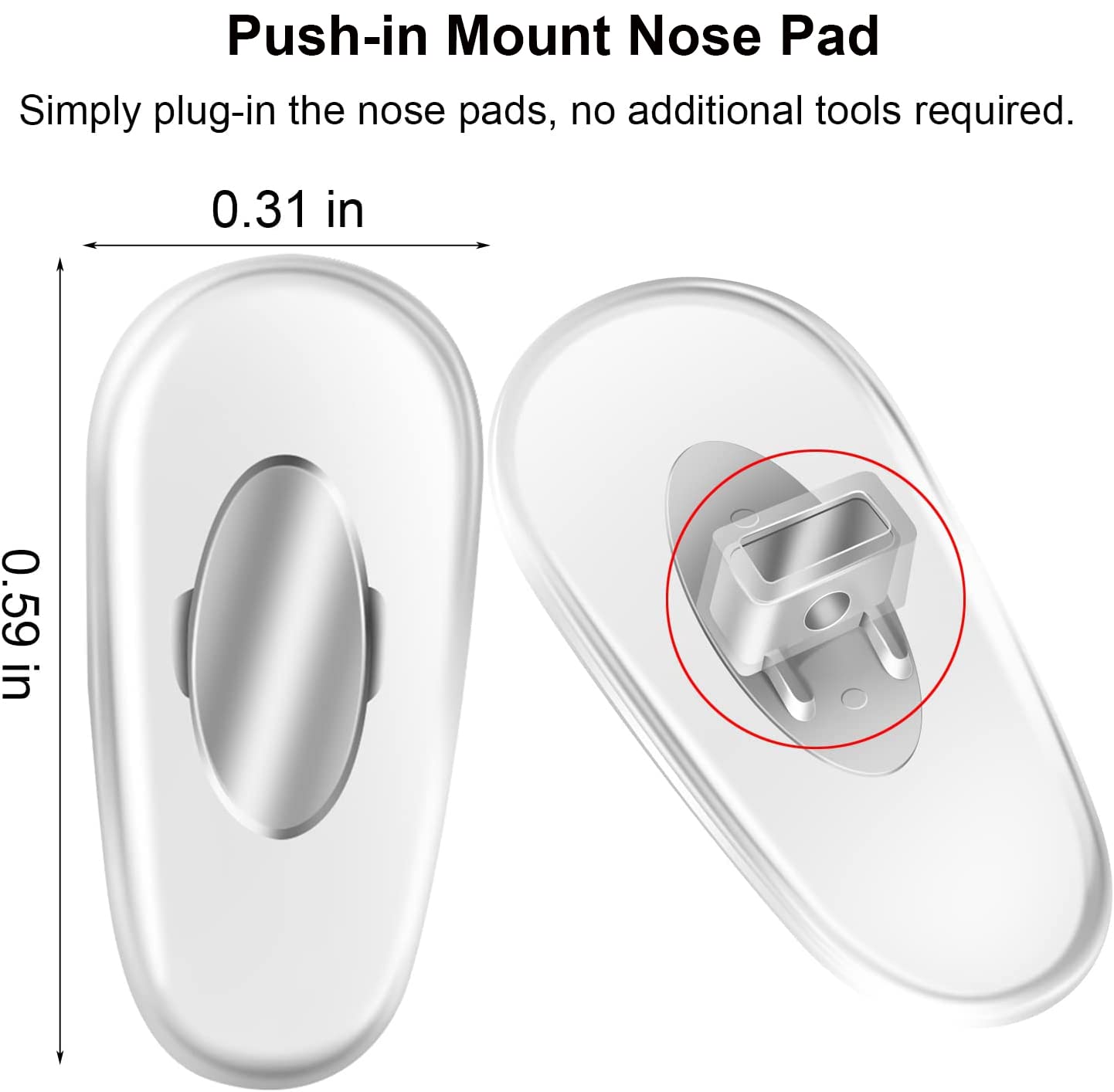 Replacement Nose Pads for RayBan RB3549, RB4071, RB6336, RB7140, RB8415 and More Plug in Eyeglasses, Sunglasses Models