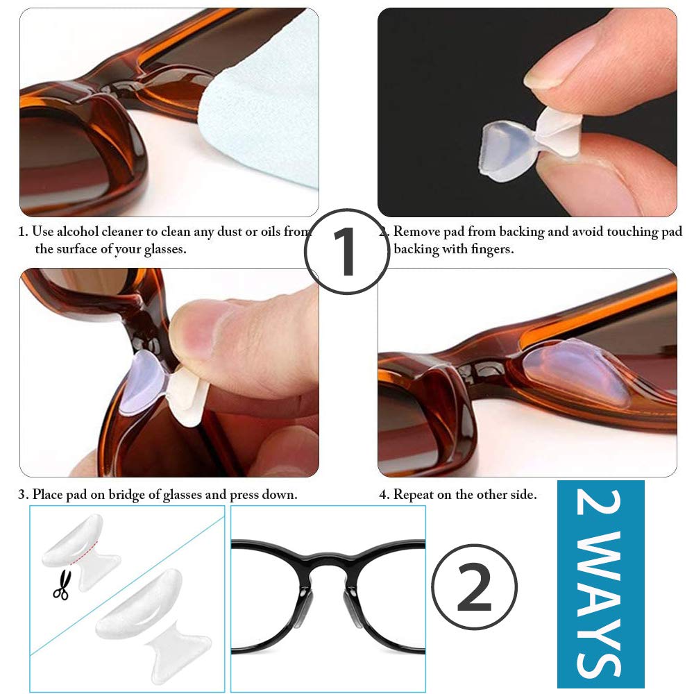 Air Bag Nosepads, Butterfly Shape, Adhesive Eyeglass Nose Pads Anti-Slip Nose Pads Comfortable Air Chamber Nose Pads for Eyeglasses Sunglasses Spectacles