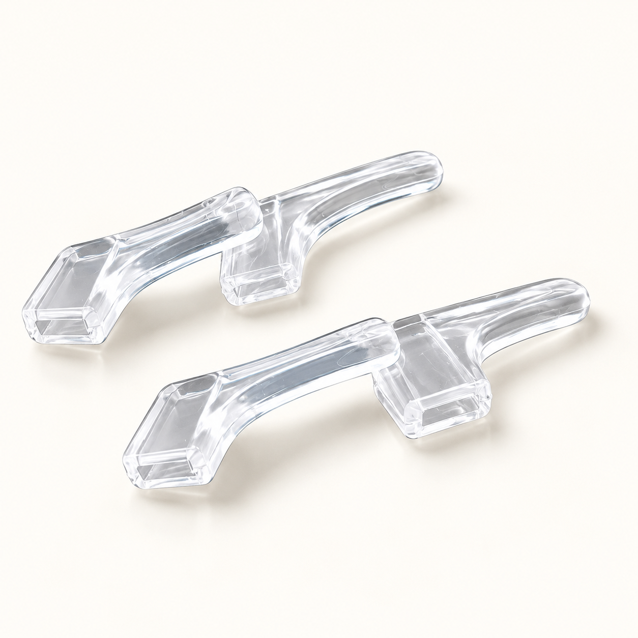 One pair of clear medium PVC slip-on eyeglass ear grips