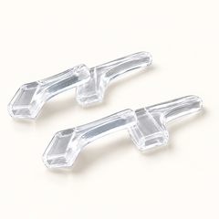 One pair of clear medium PVC slip-on eyeglass ear grips