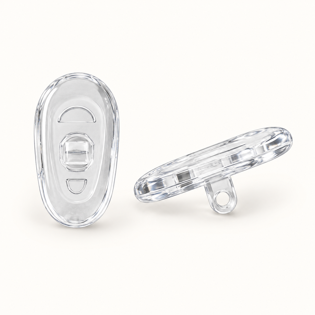 One pair of clear G14 screw-in replacement nose pads
