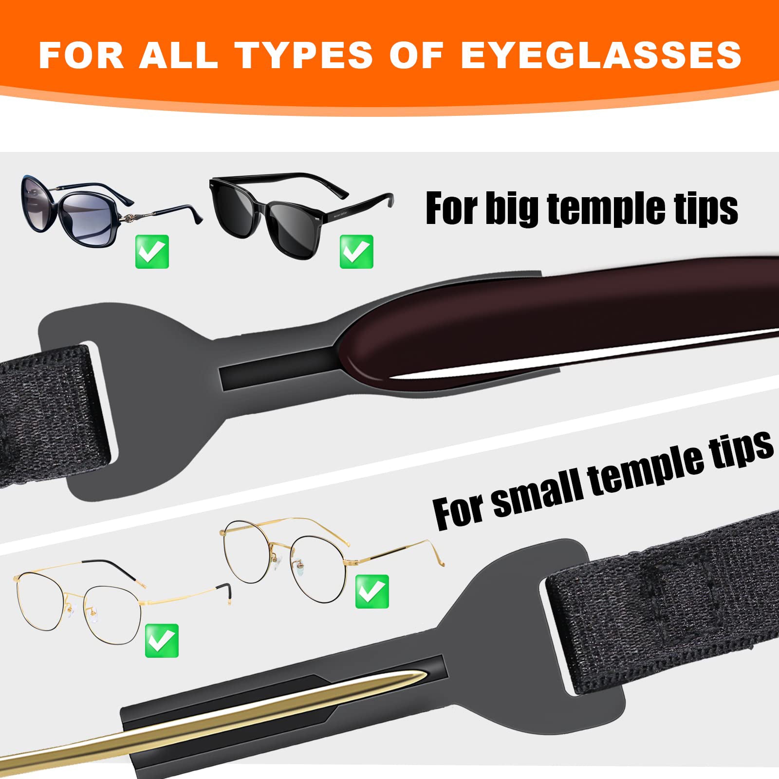 Ebjde Adjustable Eyeglasses Strap Men Women Glasses Sports Strap Sunglasses Retainer Eyewear Holders