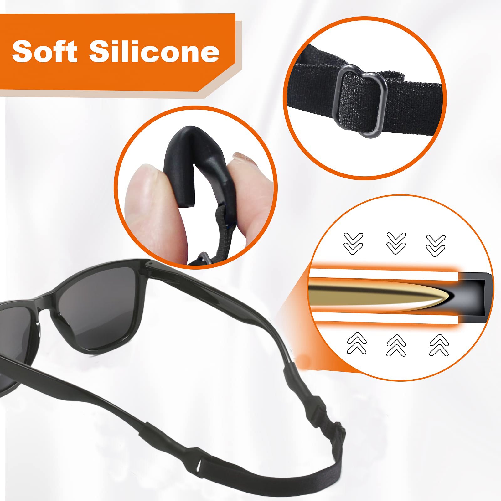 Ebjde Adjustable Eyeglasses Strap Men Women Glasses Sports Strap Sunglasses Retainer Eyewear Holders