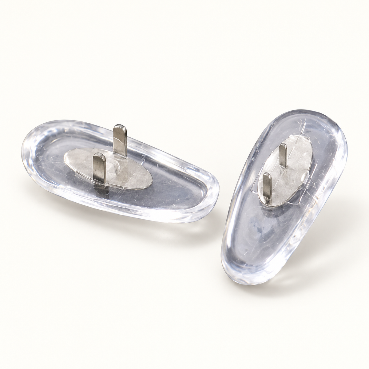 One pair of Twin-Prong Soft elastomer contact body with metal attachment tabs replacement eyewear parts