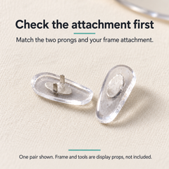 One pair of Twin-Prong parts in a care workspace with display props